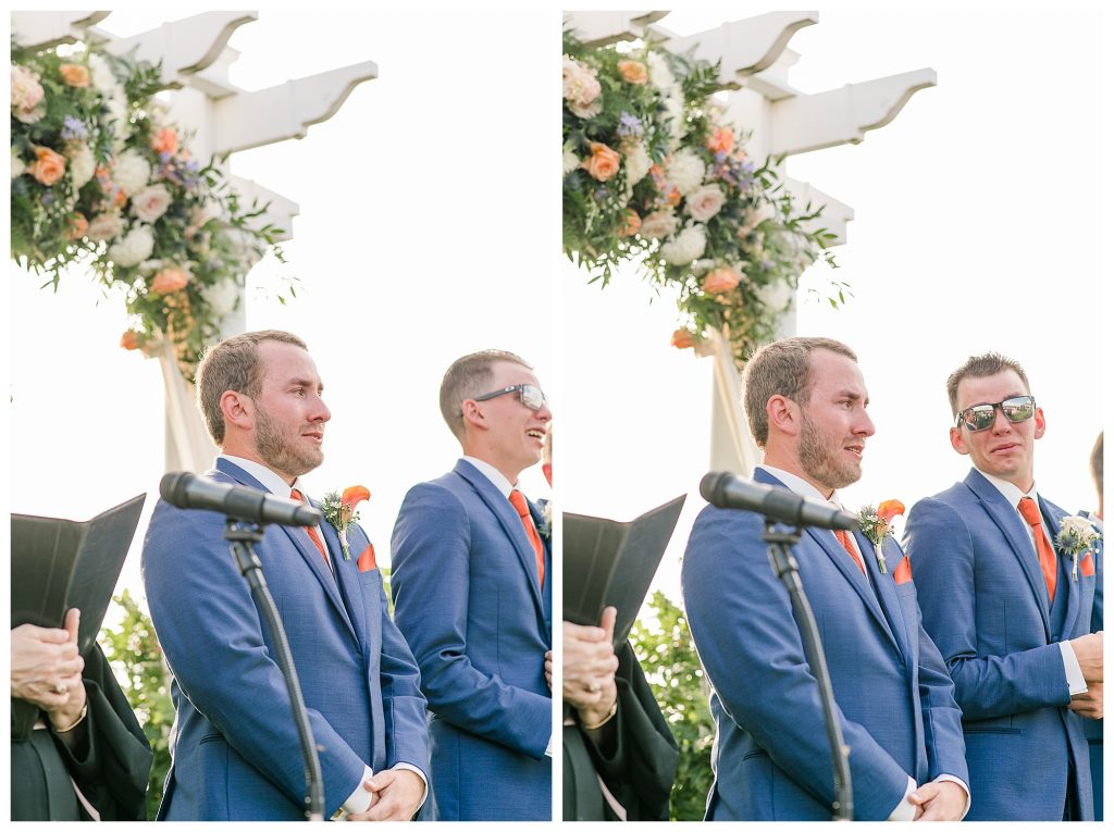 Groom crying at the altar 
