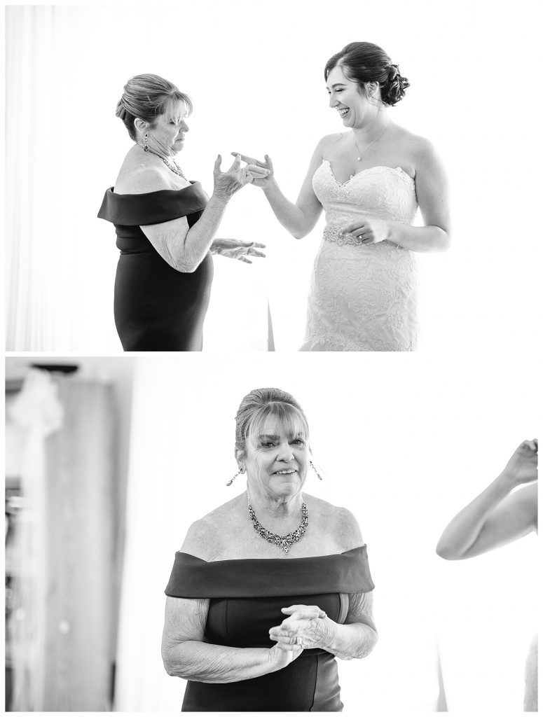 Mother daughter on wedding day 