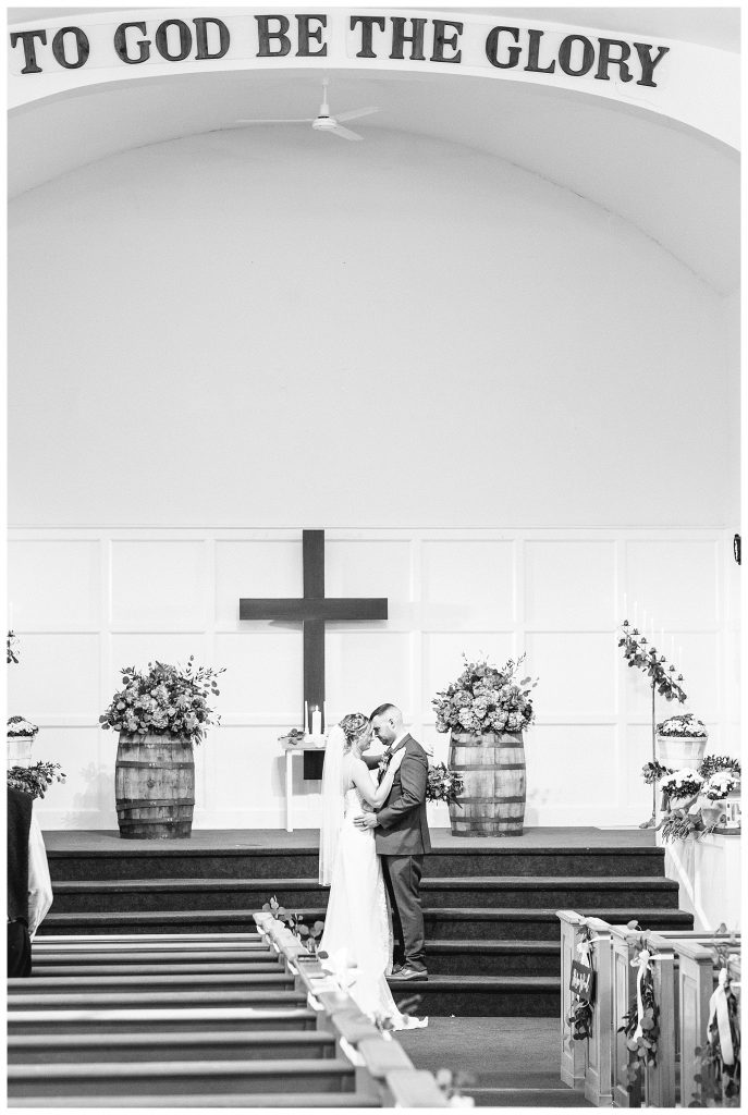 Church Ceremony in Black and White 