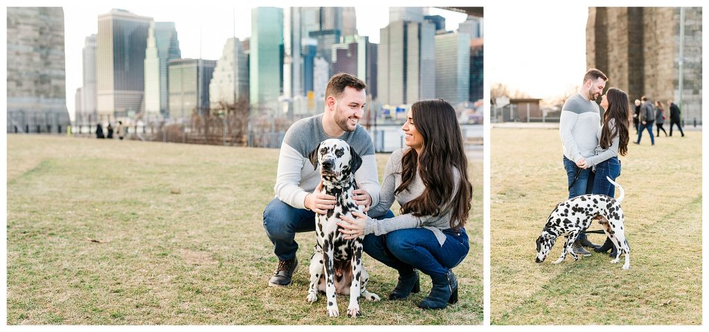 Engagement session with dog 
