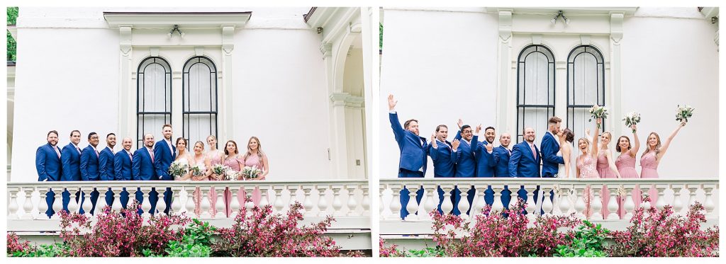 Bridal party A Private Estate Wedding Rainy day 