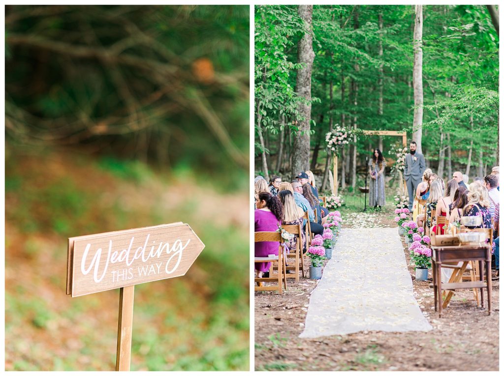 Whimsical wooded wedding decor 