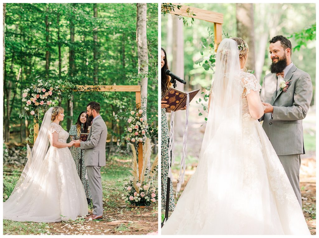 wedding ceremony in the woods 