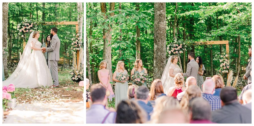 wooded wedding ceremony 