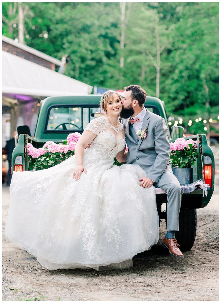 vintage ford pickup wedding picture