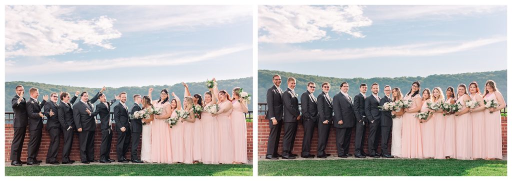 bridal party in blush pink 