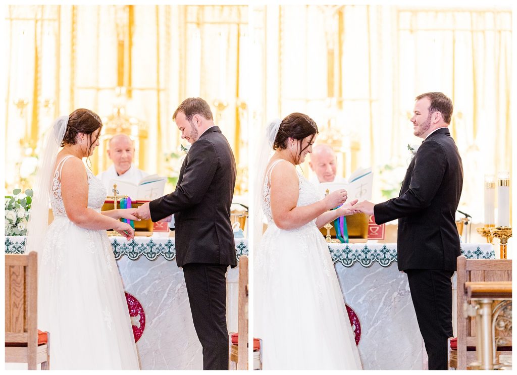 Ring ceremony at a church 