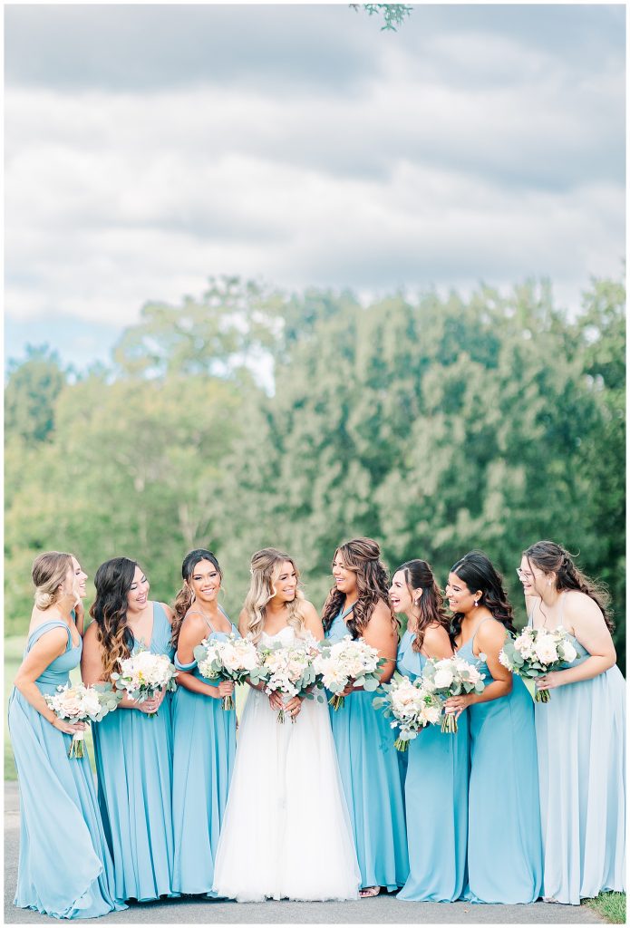 Bridal party in blue 