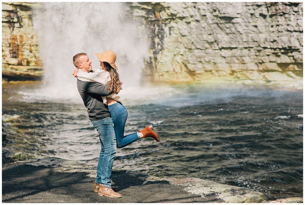 Rainbow in an engagement picture