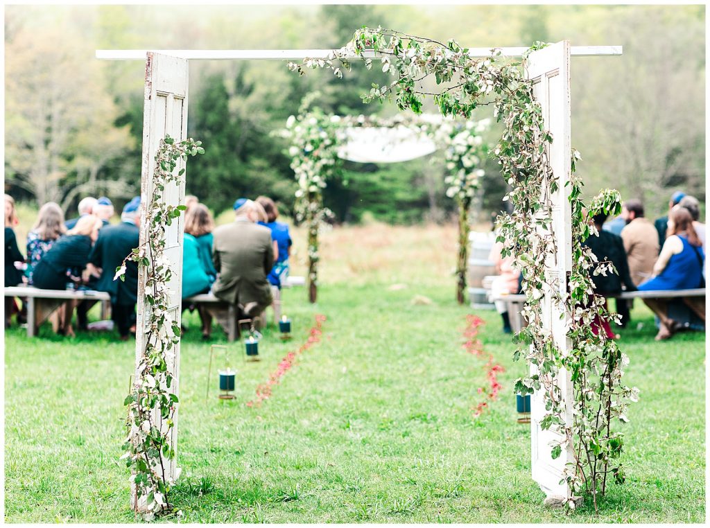 Ceremony decor at Handsome Hollow