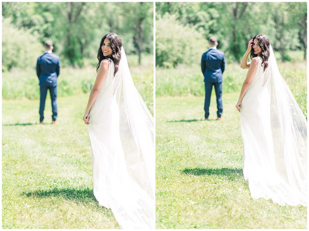 First look Bloominghill Farm Wedding 