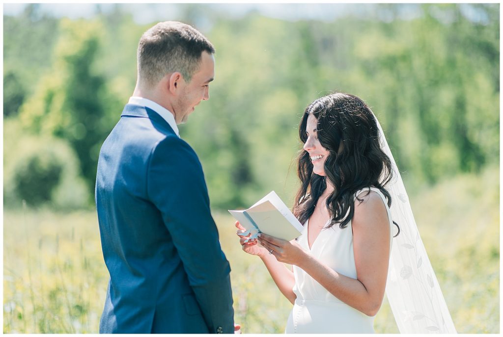 Vow reading Bloominghill Farm Wedding 